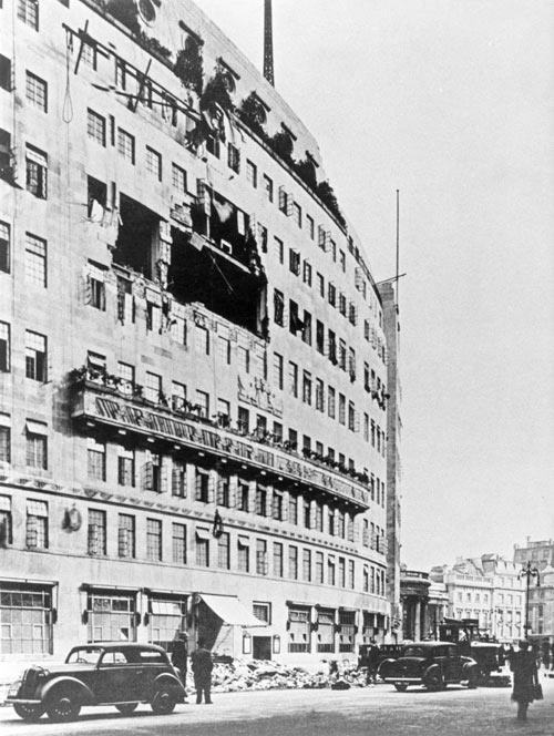 Bomb damage to west side of BH