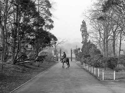 Looking back to entrance gates